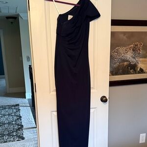 Elegant Navy One-Shoulder Dress